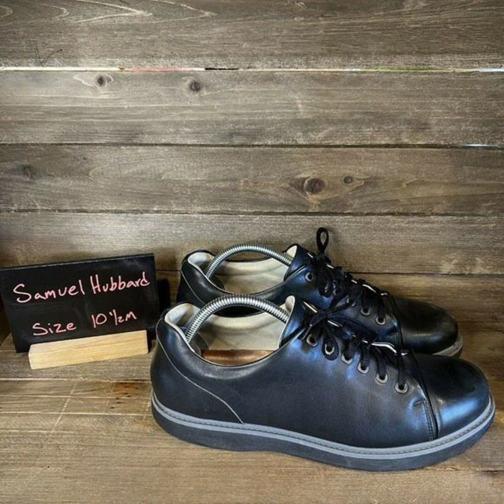 Womens Samuel Hubbard Fast For Her Black Leather Sneakers Shoes Size 10.5 M GUC‎